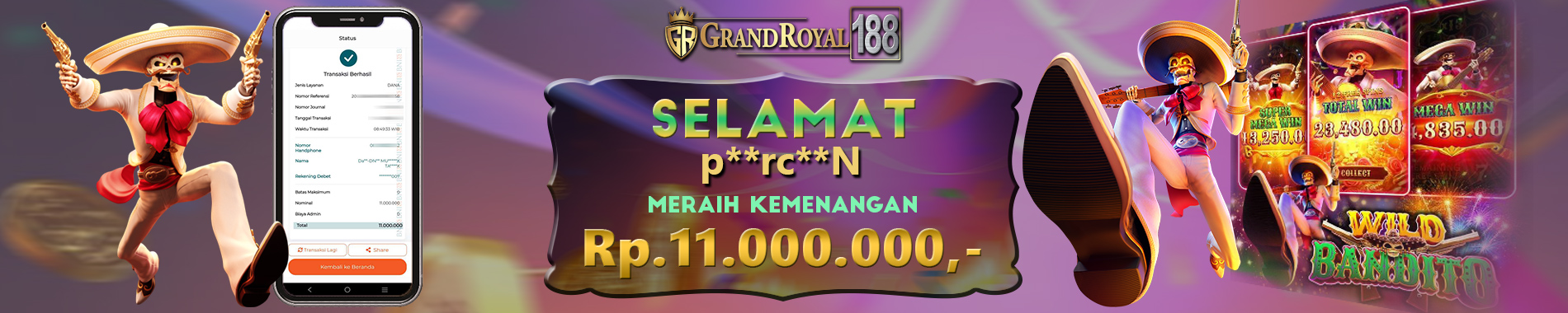 KEMENANGAN BESAR PG SOFT WILD BANDITO DI GRANDROYAL188